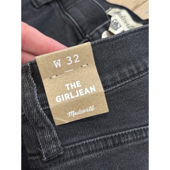NWT MADEWELL The Girl Jean Straight Leg Black Denim‎ Jeans Women's Size W 32 - Picture 5 of 12
